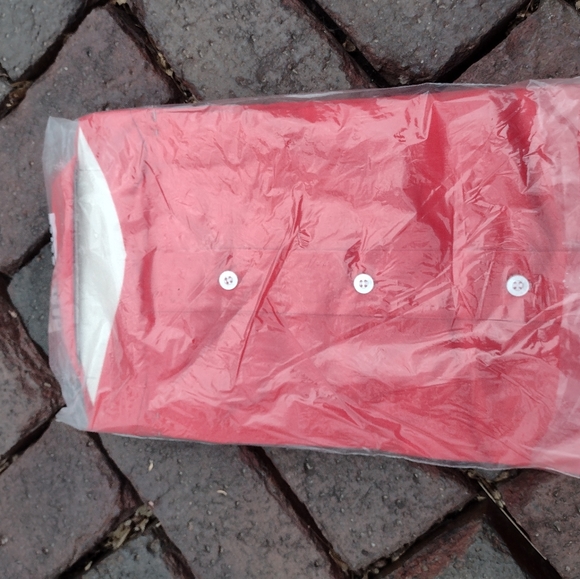 1970s Dagger Collar Red Orange men's shirt Deadstock VTG Mint NWT - Picture 5 of 16